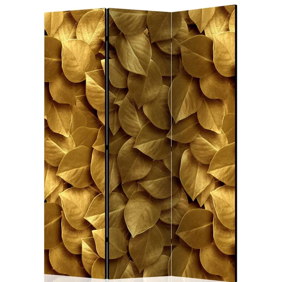 Fotoprint Trennwand mit Blättern in Goldfarben - Jimm^Wohnen Clearance