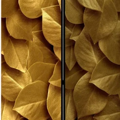 Fotoprint Trennwand mit Blättern in Goldfarben - Jimm^Wohnen Clearance
