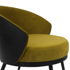 Frei stellbarer Velours Sessel in Gold Gelb - Durense^Wohnen Sale