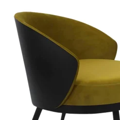 Frei stellbarer Velours Sessel in Gold Gelb - Durense^Wohnen Sale