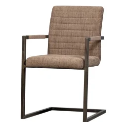 Freischwinger Armlehnenstuhl in Braun meliert - Sicilia (2er Set)^Wohnen New