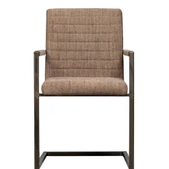 Freischwinger Armlehnenstuhl in Braun meliert - Sicilia (2er Set)^Wohnen New