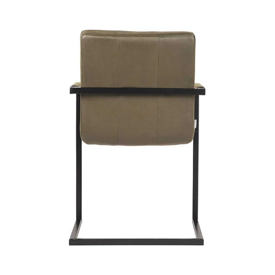 Wohnen Freischwinger Armlehnenstuhl in Oliv Grün - Musashy