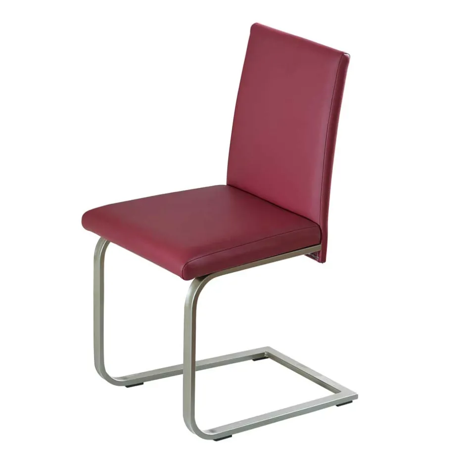 Wohnen Freischwinger Clamina in Rot Kunstleder