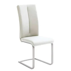 Wohnen Freischwinger mit aufgesetzten Kissen in Weiß Briston Kunstleder (4er Set)