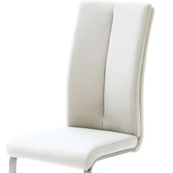 Wohnen Freischwinger mit aufgesetzten Kissen in Weiß Briston Kunstleder (4er Set)