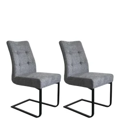 Wohnen Freischwinger Polsterstühle in Dunkelgrau - Zinova (2er Set)