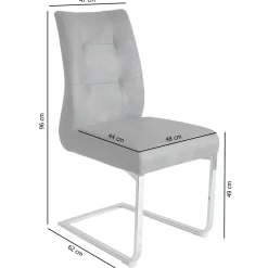 Wohnen Freischwinger Polsterstühle in Dunkelgrau - Zinova (2er Set)