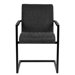 Wohnen Freischwinger Sessel in Anthrazit & Schwarz - Tressur (2er Set)