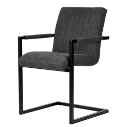 Wohnen Freischwinger Sessel in Anthrazit & Schwarz - Tressur (2er Set)