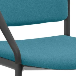 Freischwinger Stapelstuhl in Türkis Stoff - Alino^Wohnen