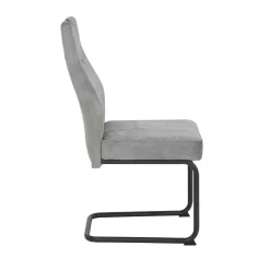 Freischwinger Stuhl in Silbergrau - Riakust (2er Set)^Wohnen Clearance