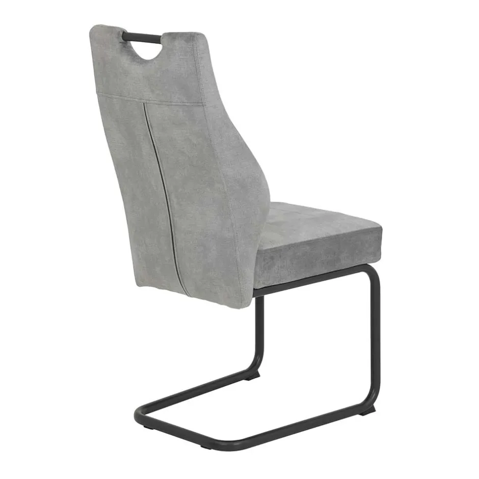 Freischwinger Stuhl in Silbergrau - Riakust (2er Set)^Wohnen Clearance