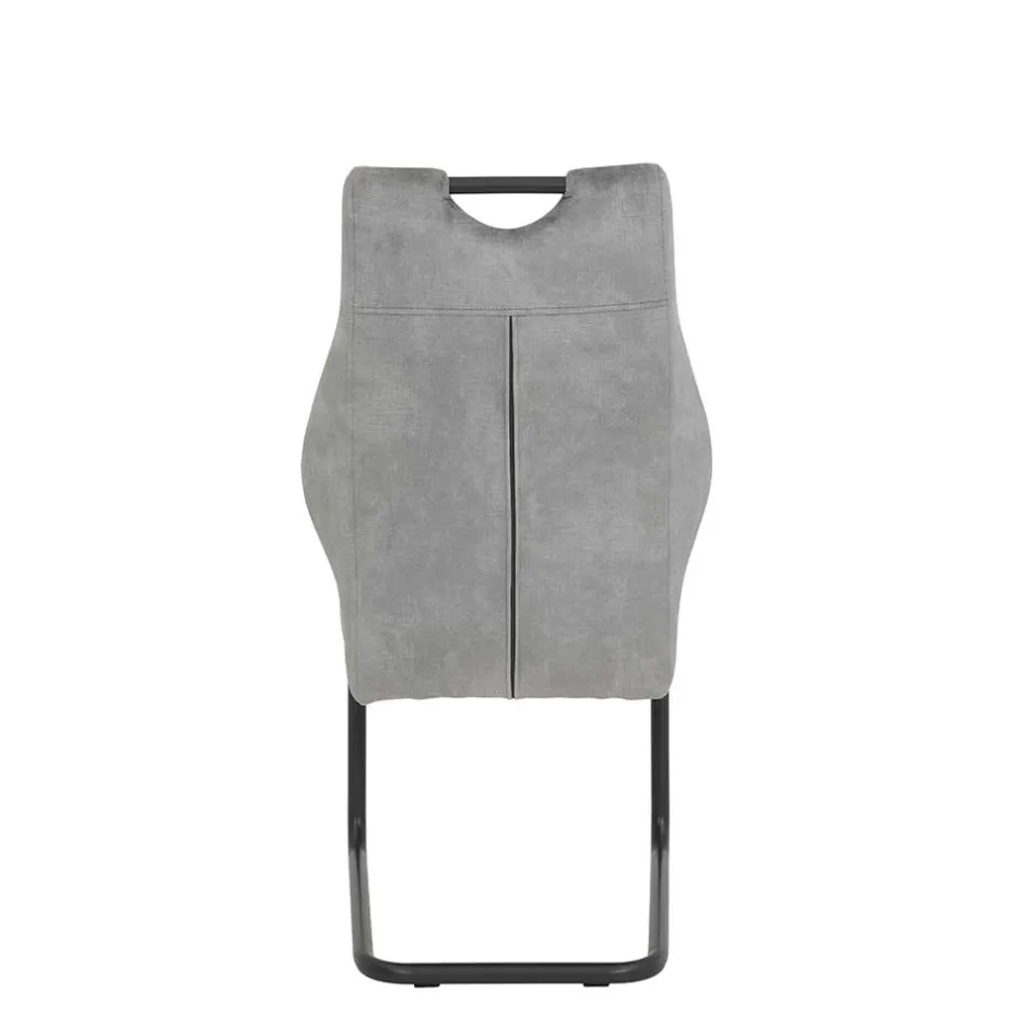 Freischwinger Stuhl in Silbergrau - Riakust (2er Set)^Wohnen Clearance