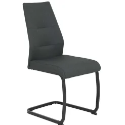 Wohnen Freischwingerstühle in Anthrazit & Schwarz - Wady (Set)