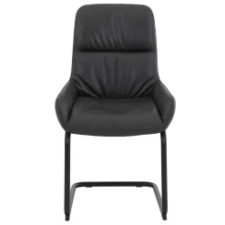 Freischwingerstuhl in Anthrazit Microfaser - Settas (Set)^Wohnen Best