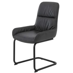 Freischwingerstuhl in Anthrazit Microfaser - Settas (Set)^Wohnen Best