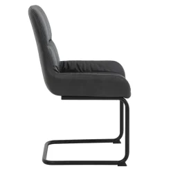 Freischwingerstuhl in Anthrazit Microfaser - Settas (Set)^Wohnen Best