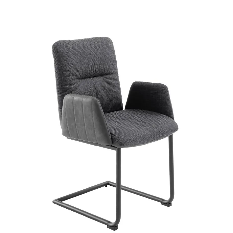 Freischwinger-Tischsessel in Anthrazit - Jamesson (2er Set)^Wohnen Clearance