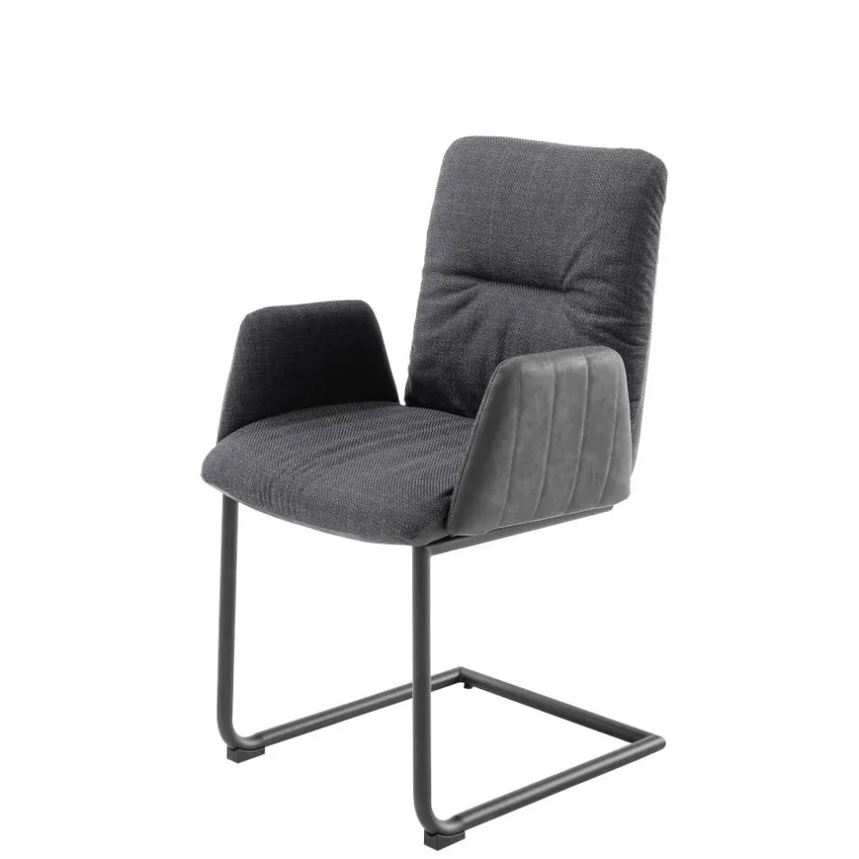 Freischwinger-Tischsessel in Anthrazit - Jamesson (2er Set)^Wohnen Clearance