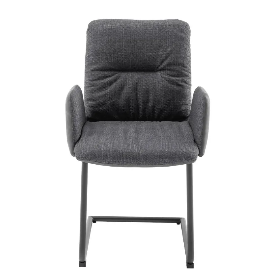 Freischwinger-Tischsessel in Anthrazit - Jamesson (2er Set)^Wohnen Clearance