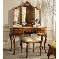 Wohnen Frisiertisch & Hocker im Italienischen Stil - Carlenna (zweiteilig)