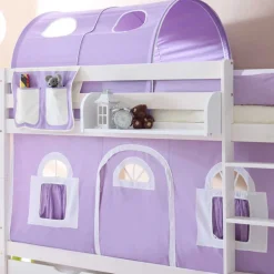 Kinder Wohnen Funktionelles Etagenbett in Weiß mit Lila - Fistranco