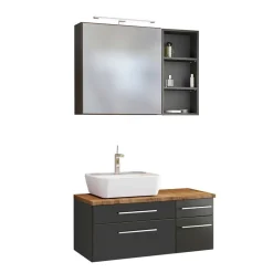 Funktionelles Waschplatz Set in Grau - Estregos (dreiteilig)^Wohnen Best