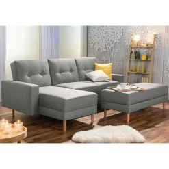 Wohnen Funktionsecke in Hellgrau mit Erle - Manoja (zweiteilig)