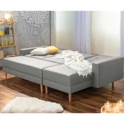 Wohnen Funktionsecke in Hellgrau mit Erle - Manoja (zweiteilig)