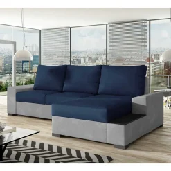 Funktionssofa in Dunkelblau und Hellgrau - Uminga^Wohnen Discount