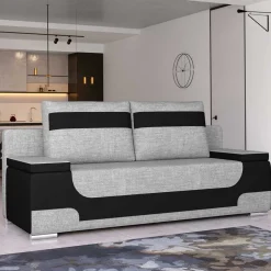 Wohnen Funktionssofa in Grau und Schwarz - Lech