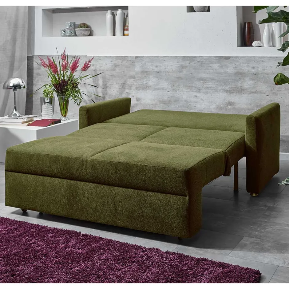 Funktionssofa in Oliv Grün Stoff - Ektuala^Wohnen Discount