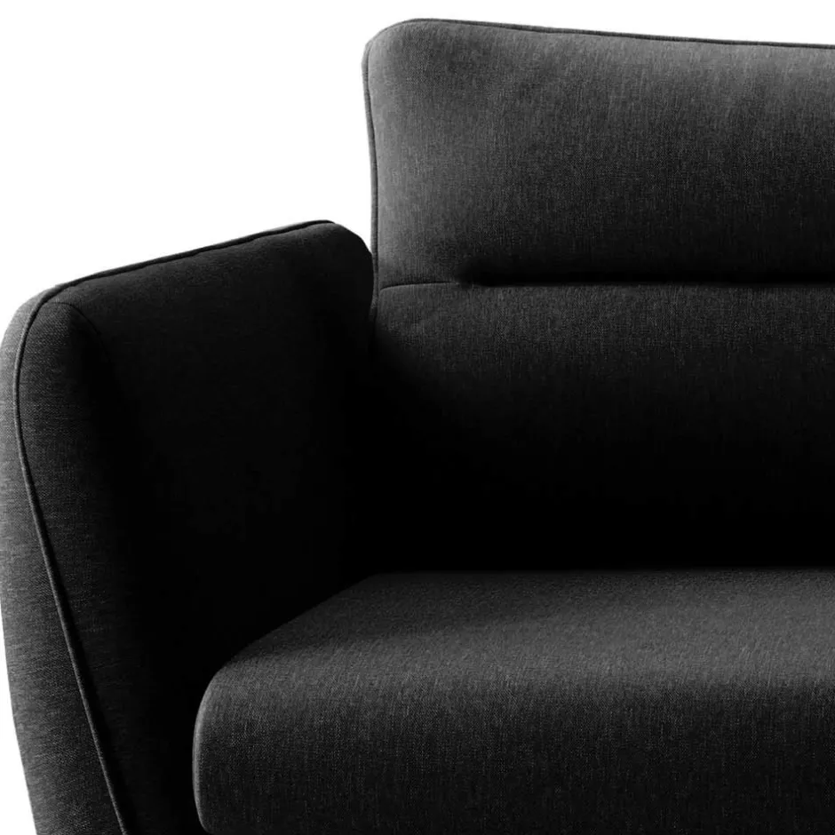 Funktionssofa in Schwarz Stoffbezug - Mirono^Wohnen New