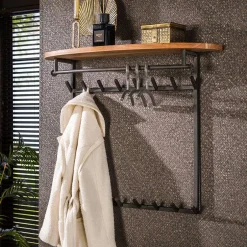 Wohnen Garderobe mit 16 Haken und Stange - Drucana