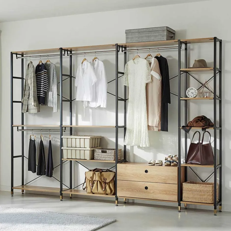 Garderobe Regal mit 7 Fächern & 4 Stangen - Alis^Wohnen Outlet