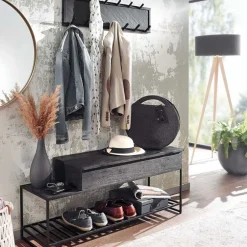 Garderoben Möbel in Anthrazit & Schwarz - Belgica (zweiteilig)^Wohnen Best