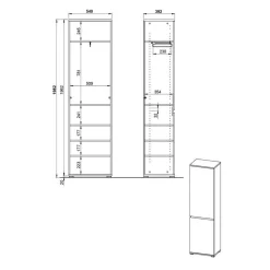 Garderoben Möbel Set in Wildeiche - Orsecca (dreiteilig)^Wohnen Sale