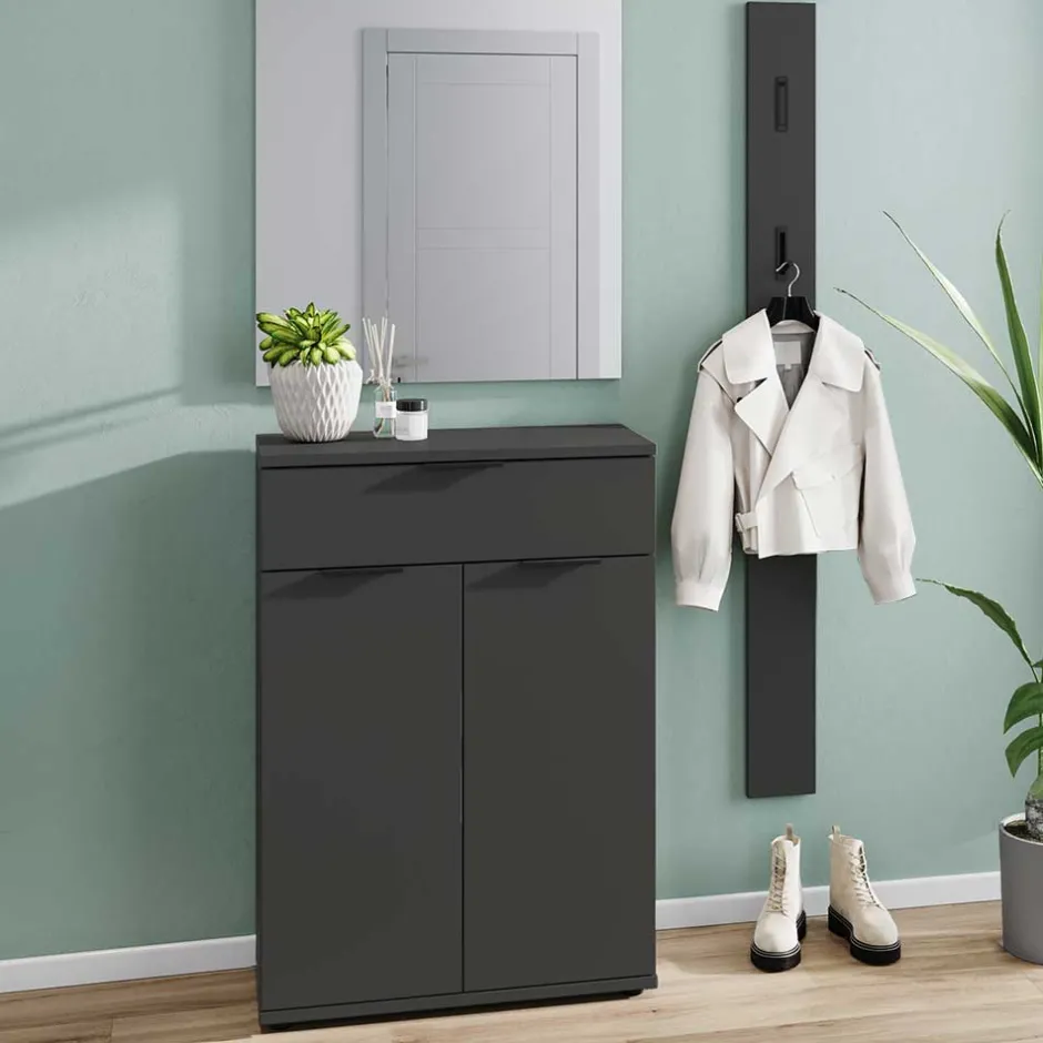 Garderoben Möbelset in Dunkelgrau - Tarlotta (dreiteilig)^Wohnen Sale