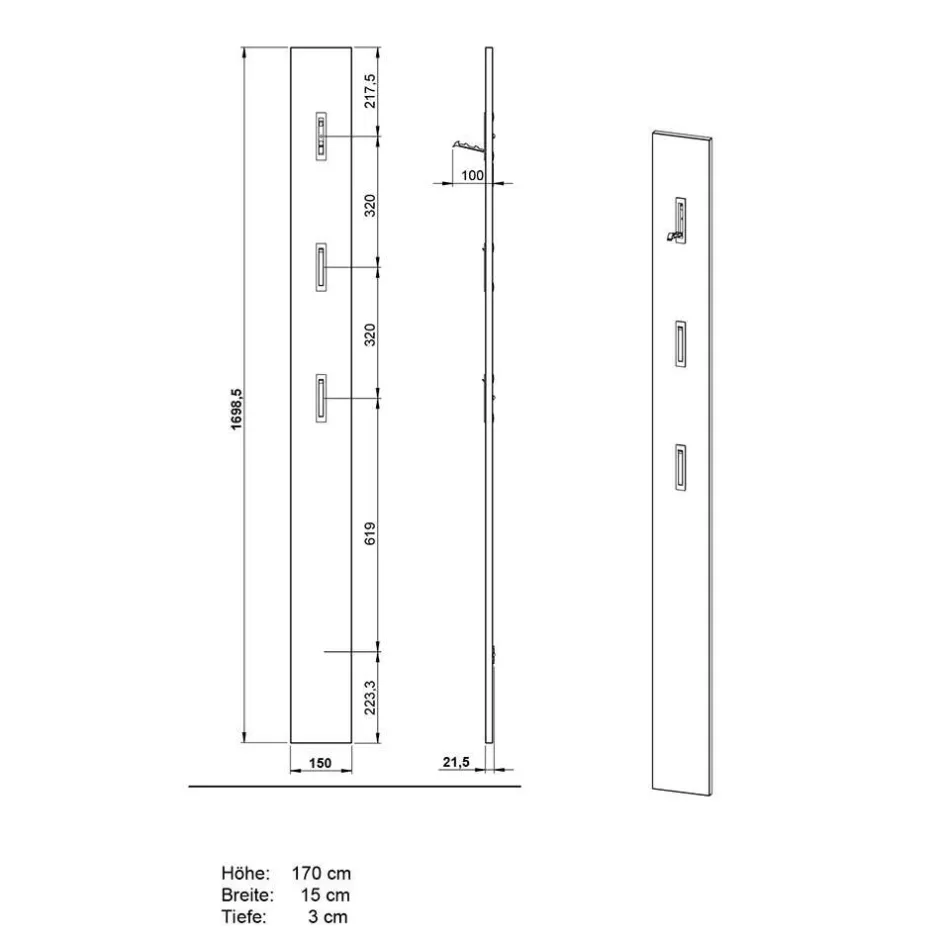 Garderoben Möbelset in Dunkelgrau - Tarlotta (dreiteilig)^Wohnen Sale