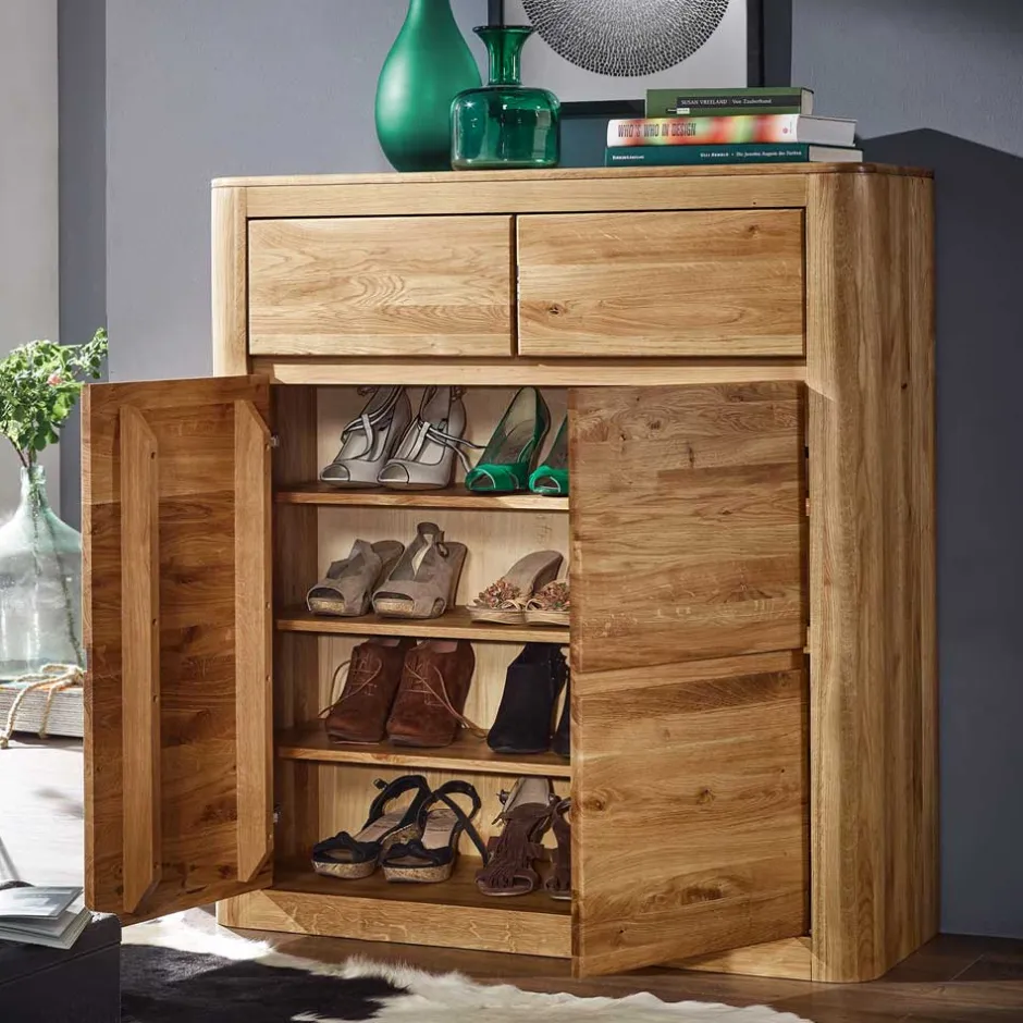 Wohnen Garderoben Schuhschrank Uvinessa aus Wildeiche Massivholz