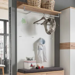 Garderoben Set in Weiß & Eiche - Vicanossa (dreiteilig)^Wohnen Discount