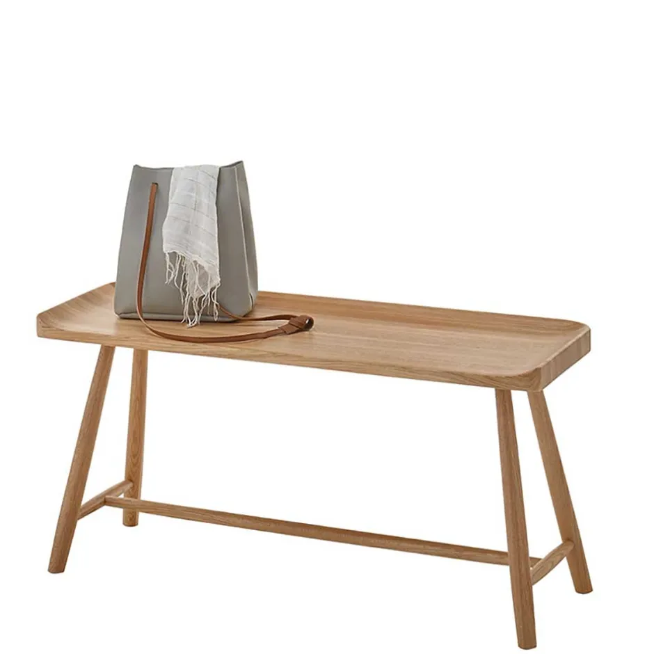 Wohnen Garderobenbank aus massivem Eichenholz - Gangizo