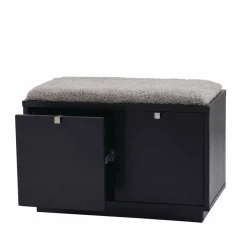 Wohnen Garderobenbank Geskan in Schwarz