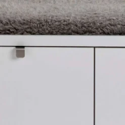 Wohnen Garderobenbank Gorfu in Weiß Grau