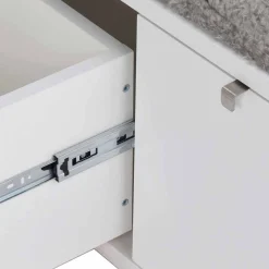 Wohnen Garderobenbank Gorfu in Weiß Grau