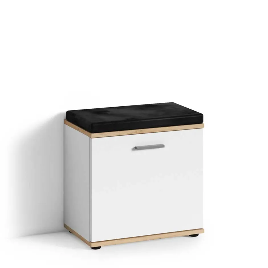 Garderobenbank in Weiß mit Wildeiche Dekor - Yumagno^Wohnen Hot