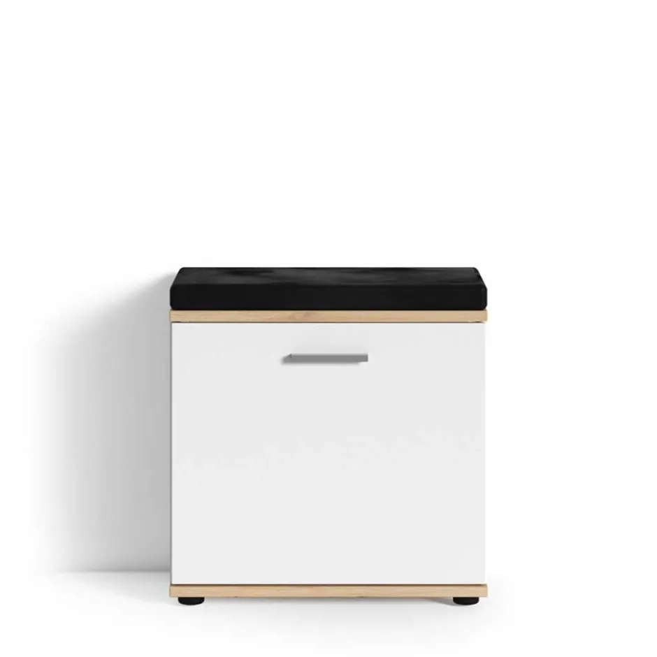 Garderobenbank in Weiß mit Wildeiche Dekor - Yumagno^Wohnen Hot