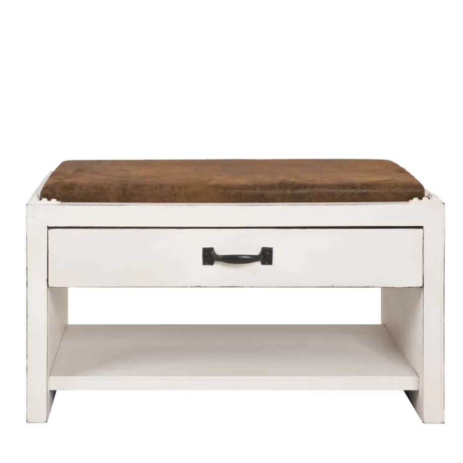 Garderobenbank Oficina in Weiß Braun^Wohnen Clearance