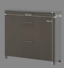 Garderobenkombination Srocca in Taupe Glas beschichtet (dreiteilig)^Wohnen Hot